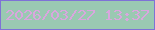 文字の大きさ：4、枠の色：7e72d6、背景の色：9ac9b2、文字の色：d9a6de 無料ブログパーツのブログ時計