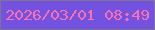 文字の大きさ：4、枠の色：7e7491、背景の色：7352e0、文字の色：fa70b0 無料ブログパーツのブログ時計