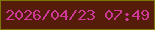 文字の大きさ：4、枠の色：7e760b、背景の色：561c0a、文字の色：cd3994 無料ブログパーツのブログ時計