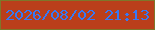 文字の大きさ：4、枠の色：7e772a、背景の色：ba3f1b、文字の色：3679f6 無料ブログパーツのブログ時計
