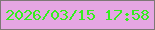 文字の大きさ：3、枠の色：7e7776、背景の色：e6a6e3、文字の色：34ef1d 無料ブログパーツのブログ時計