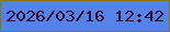 文字の大きさ：4、枠の色：7e7a0b、背景の色：5483eb、文字の色：330c2c 無料ブログパーツのブログ時計