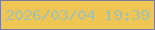 文字の大きさ：3、枠の色：7e7a9c、背景の色：efc554、文字の色：a0c1b4 無料ブログパーツのブログ時計