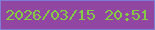 文字の大きさ：5、枠の色：7e7cd4、背景の色：9147a2、文字の色：84ca46 無料ブログパーツのブログ時計