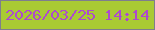 文字の大きさ：4、枠の色：7e7e8d、背景の色：a9ca33、文字の色：ad4ace 無料ブログパーツのブログ時計