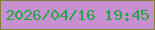 文字の大きさ：1、枠の色：7e8133、背景の色：c790cf、文字の色：22a543 無料ブログパーツのブログ時計