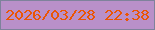 文字の大きさ：5、枠の色：7e829b、背景の色：b990c9、文字の色：eb5504 無料ブログパーツのブログ時計