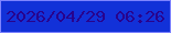 文字の大きさ：4、枠の色：7e83ff、背景の色：1231d8、文字の色：28038d 無料ブログパーツのブログ時計
