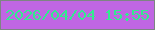 文字の大きさ：4、枠の色：7e8483、背景の色：c066e3、文字の色：32eb8f 無料ブログパーツのブログ時計