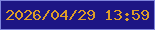 文字の大きさ：4、枠の色：7e84dc、背景の色：1d1684、文字の色：dd9d28 無料ブログパーツのブログ時計