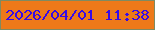 文字の大きさ：2、枠の色：7e8a61、背景の色：ed7919、文字の色：370be7 無料ブログパーツのブログ時計
