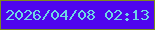文字の大きさ：5、枠の色：7e8b1c、背景の色：4f05ed、文字の色：6ed6e5 無料ブログパーツのブログ時計