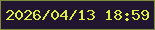 文字の大きさ：1、枠の色：7e8b3d、背景の色：22152f、文字の色：dcef45 無料ブログパーツのブログ時計