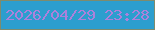 文字の大きさ：1、枠の色：7e8b6d、背景の色：2c9ece、文字の色：ac81db 無料ブログパーツのブログ時計