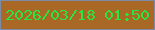 文字の大きさ：3、枠の色：7e8ba5、背景の色：a96826、文字の色：2ae63c 無料ブログパーツのブログ時計