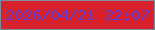 文字の大きさ：1、枠の色：7e8ca1、背景の色：d7212d、文字の色：633acb 無料ブログパーツのブログ時計