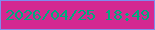 文字の大きさ：1、枠の色：7e8dee、背景の色：d42891、文字の色：00ab7d 無料ブログパーツのブログ時計