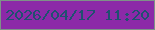 文字の大きさ：4、枠の色：7e9188、背景の色：8c29a8、文字の色：205070 無料ブログパーツのブログ時計