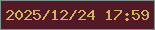 文字の大きさ：1、枠の色：7e918c、背景の色：541927、文字の色：d0b45f 無料ブログパーツのブログ時計