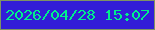 文字の大きさ：4、枠の色：7e9364、背景の色：321dd8、文字の色：00ee8c 無料ブログパーツのブログ時計