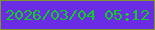 文字の大きさ：5、枠の色：7e952a、背景の色：6b2ce6、文字の色：0acf21 無料ブログパーツのブログ時計