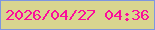 文字の大きさ：5、枠の色：7e96df、背景の色：d9d58f、文字の色：fb0e9b 無料ブログパーツのブログ時計