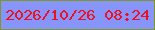 文字の大きさ：4、枠の色：7e9727、背景の色：8795fa、文字の色：eb1121 無料ブログパーツのブログ時計