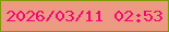 文字の大きさ：1、枠の色：7e9903、背景の色：ec9a82、文字の色：f20776 無料ブログパーツのブログ時計