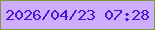 文字の大きさ：2、枠の色：7e993e、背景の色：ceaefc、文字の色：4a16d3 無料ブログパーツのブログ時計