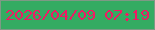 文字の大きさ：1、枠の色：7e9985、背景の色：34ab62、文字の色：f01a64 無料ブログパーツのブログ時計