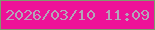 文字の大きさ：3、枠の色：7e9b6e、背景の色：ed1198、文字の色：b4a4b8 無料ブログパーツのブログ時計
