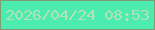 文字の大きさ：3、枠の色：7e9b72、背景の色：4cecb0、文字の色：b3e2b6 無料ブログパーツのブログ時計