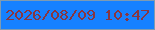 文字の大きさ：5、枠の色：7e9bb2、背景の色：1681ff、文字の色：883640 無料ブログパーツのブログ時計