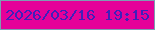 文字の大きさ：2、枠の色：7e9db2、背景の色：e50199、文字の色：4020ba 無料ブログパーツのブログ時計