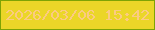 文字の大きさ：1、枠の色：7ea305、背景の色：ebd628、文字の色：fbcb82 無料ブログパーツのブログ時計