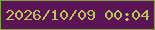文字の大きさ：1、枠の色：7ea340、背景の色：5b1556、文字の色：b9c753 無料ブログパーツのブログ時計