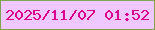 文字の大きさ：1、枠の色：7ea44f、背景の色：efc8ff、文字の色：db0094 無料ブログパーツのブログ時計