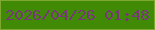 文字の大きさ：3、枠の色：7ea832、背景の色：418a06、文字の色：763879 無料ブログパーツのブログ時計