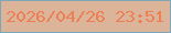 文字の大きさ：3、枠の色：7ea8b8、背景の色：dcb499、文字の色：ec7f53 無料ブログパーツのブログ時計
