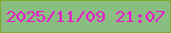 文字の大きさ：2、枠の色：7eaa2d、背景の色：8abd82、文字の色：e71cc9 無料ブログパーツのブログ時計