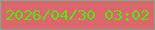 文字の大きさ：1、枠の色：7eaa95、背景の色：db666c、文字の色：53e712 無料ブログパーツのブログ時計