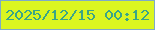 文字の大きさ：4、枠の色：7eabc7、背景の色：dbf620、文字の色：3ba687 無料ブログパーツのブログ時計