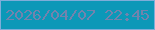 文字の大きさ：1、枠の色：7eadd9、背景の色：0c98b8、文字の色：7283ad 無料ブログパーツのブログ時計