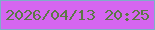 文字の大きさ：3、枠の色：7eaec9、背景の色：d566f0、文字の色：5c7846 無料ブログパーツのブログ時計
