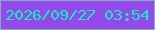 文字の大きさ：2、枠の色：7eb0bb、背景の色：9548ec、文字の色：08f4b9 無料ブログパーツのブログ時計
