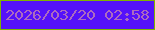 文字の大きさ：2、枠の色：7eb300、背景の色：5511fa、文字の色：ac6bbf 無料ブログパーツのブログ時計