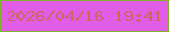文字の大きさ：5、枠の色：7eb322、背景の色：e15de8、文字の色：ca6963 無料ブログパーツのブログ時計