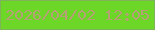文字の大きさ：1、枠の色：7eb359、背景の色：6dd727、文字の色：b4a074 無料ブログパーツのブログ時計