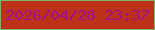 文字の大きさ：2、枠の色：7eb36c、背景の色：bd3118、文字の色：a10e8f 無料ブログパーツのブログ時計