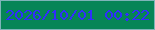 文字の大きさ：4、枠の色：7eb4b9、背景の色：068557、文字の色：312dfd 無料ブログパーツのブログ時計